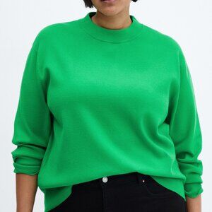 Mango Green Round-Neck Knitted Sweater/NWT/1XL